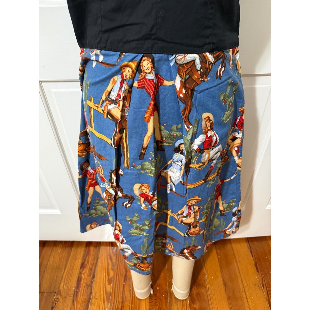 Unique Vintage Rock Steady Retro Western Pin Up Dress, Cowgirl XL $195 - Picture 10 of 10